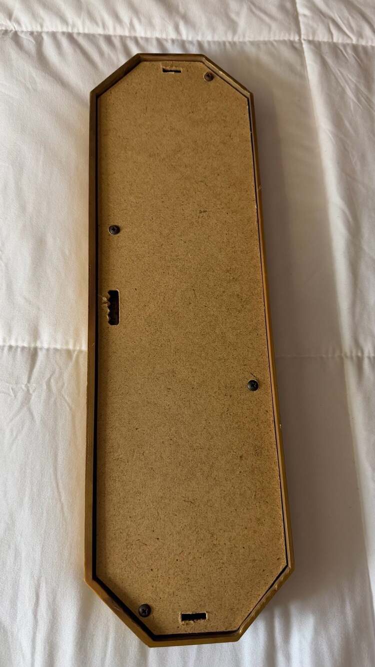 Vintage Gold Ornate Elongated Octagon Narrow Wall Mirror - Picture 3 of 5